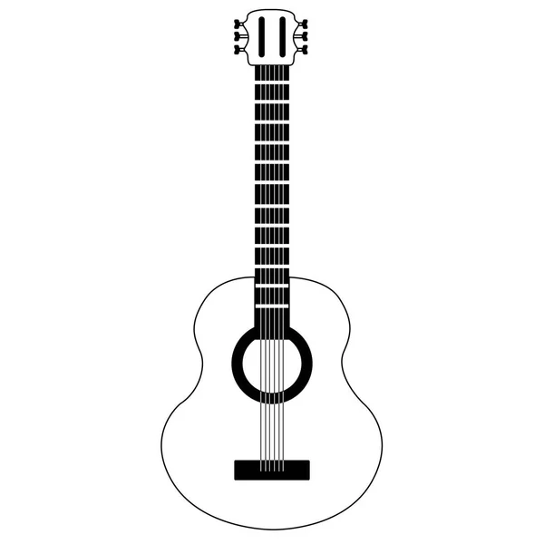 Isolierte Gitarrenikone. Musikinstrument — Stockvektor
