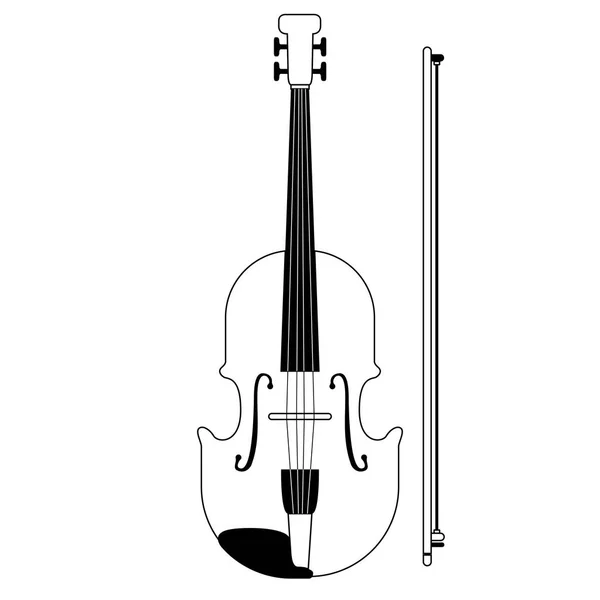 Icono de violín aislado. Instrumento musical — Vector de stock