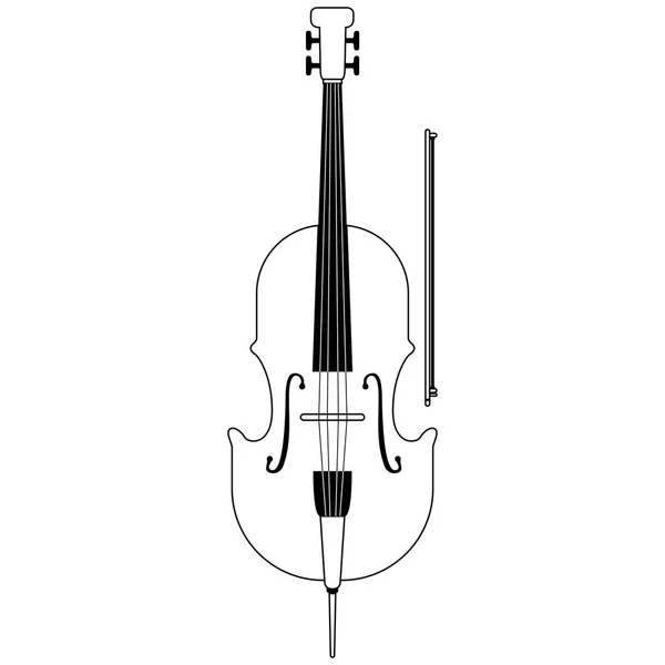 Icono de violonchelo aislado. Instrumento musical — Archivo Imágenes Vectoriales