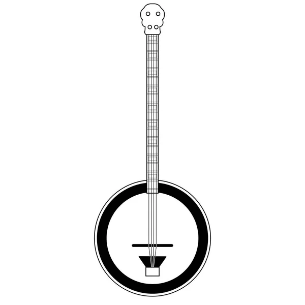 Isolata icona del banjo. Strumento musicale — Vettoriale Stock