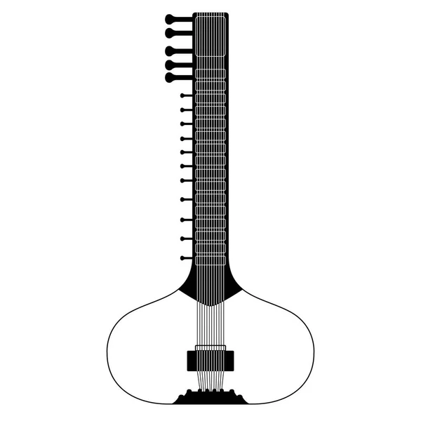 Izolované sitar ikona. Hudební nástroj — Stockový vektor