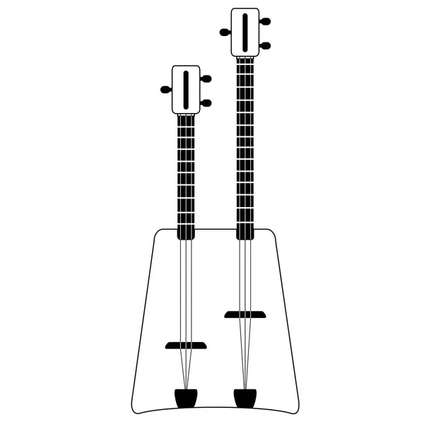 Isolerade dubbla gitarr-ikonen. Musikinstrument — Stock vektor