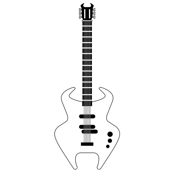 Ikon gitar listrik terisolasi. Instrumen musik - Stok Vektor