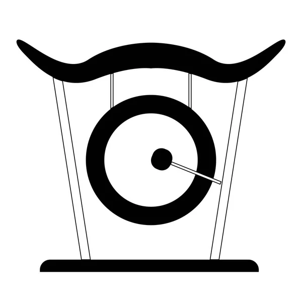İzole gong simgesi. Müzik aleti — Stok Vektör
