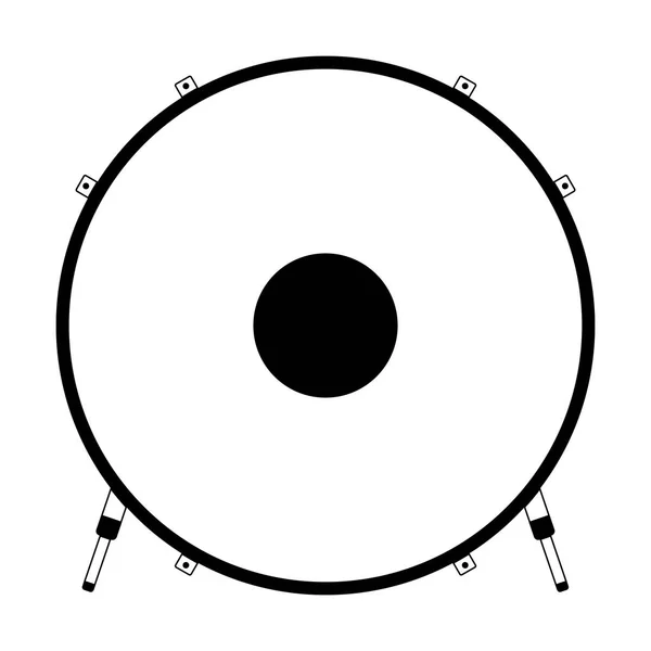 Isolée icône de tambour. Instrument de musique — Image vectorielle