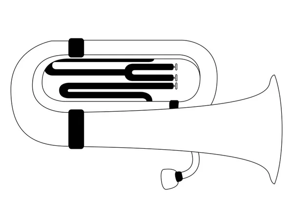 Isolée icône de tuba. Instrument de musique — Image vectorielle