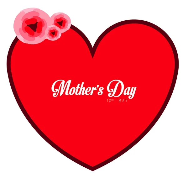 Forma di cuore con testo e fiori. Festa della mamma — Vettoriale Stock
