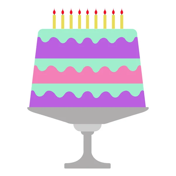 Icono de pastel de cumpleaños — Vector de stock