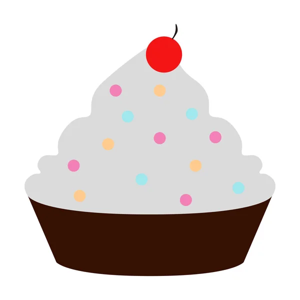 День народження кекс значок — стоковий вектор