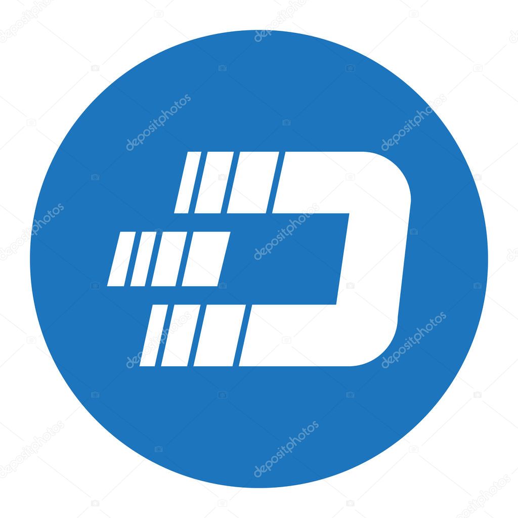 Dash virtual money currency. Cryptocurrency. Vector illustration design