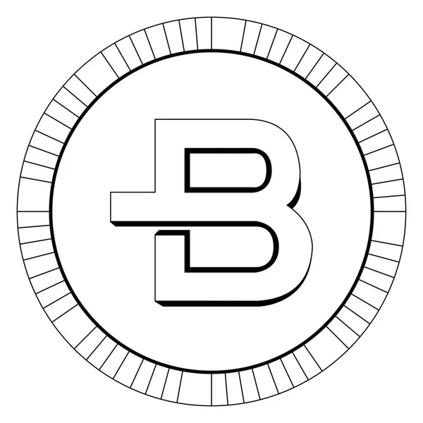 Moneda de dinero virtual Bytecoin. Criptomoneda — Archivo Imágenes Vectoriales