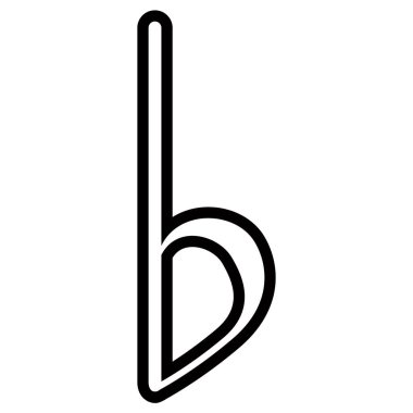 Yalıtılmış düz anahtar imza. Müzik Notası