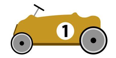 İzole eski yarış araba simgesi