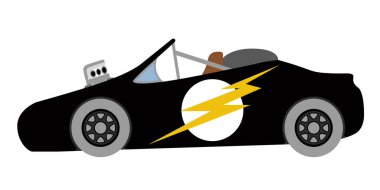 İzole yarış araba simgesi