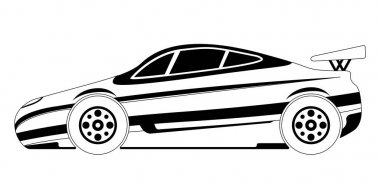 İzole yarış araba simgesi
