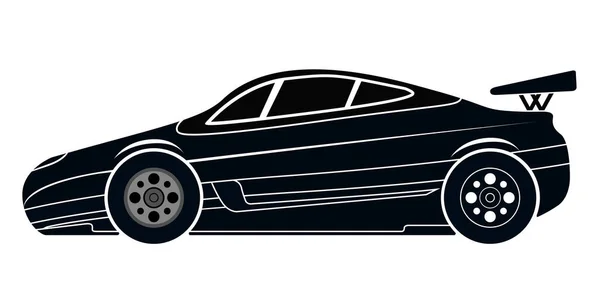 Icono de coche de carreras aislado — Vector de stock