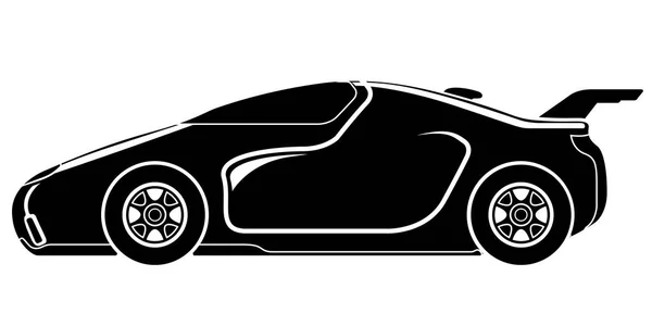 Icono de coche de carreras aislado — Vector de stock