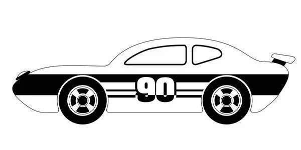 Icono de coche de carreras aislado — Vector de stock