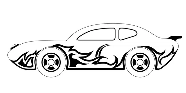 Icono de coche de carreras aislado — Vector de stock