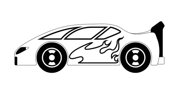 Icono de coche de carreras aislado — Vector de stock