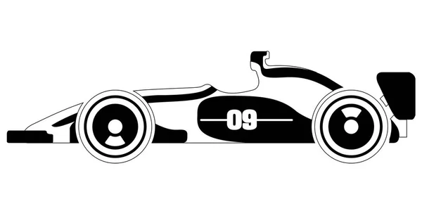 Icono de coche de carreras aislado — Vector de stock