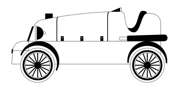 Izolované staré závodní auto ikona — Stockový vektor