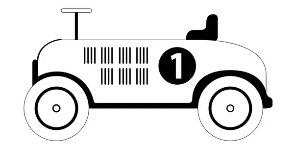 Isolierte alte Rennwagen-Ikone — Stockvektor