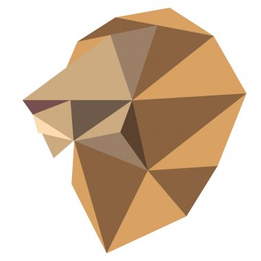 Soyut düşük Poli aslan simgesi