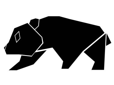 Soyut düşük Poli panda simgesi