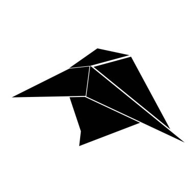 Soyut düşük Poli kuzgun simgesi