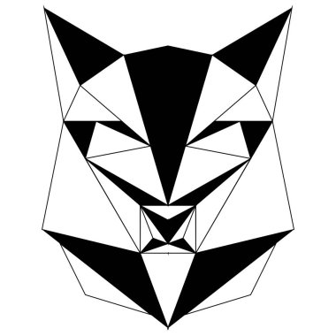 Soyut düşük Poli kurt simgesi