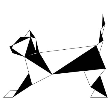 Soyut düşük Poli kedi simgesi