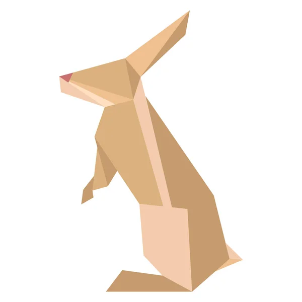 Abstract low poly rabbit icon — Stock Vector
