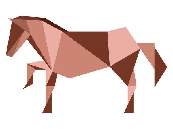 Icono de caballo de poli bajo abstracto — Vector de stock