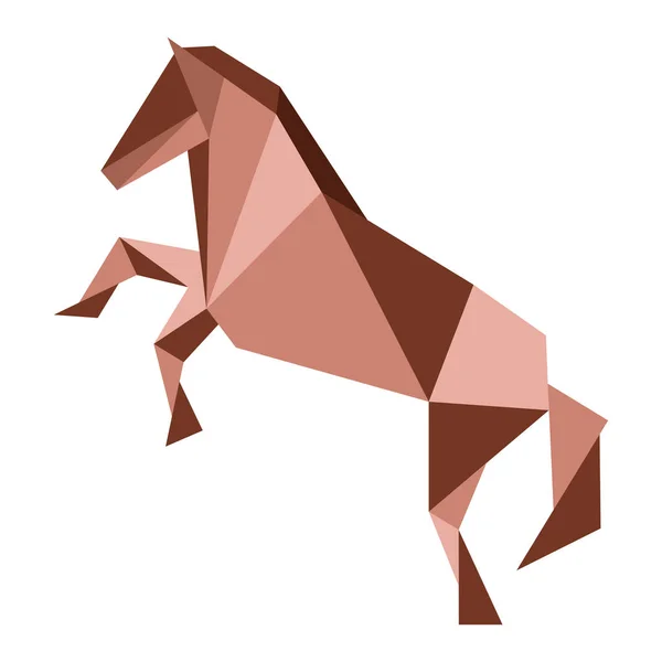 Abstraktní nízké poly koně ikona — Stockový vektor