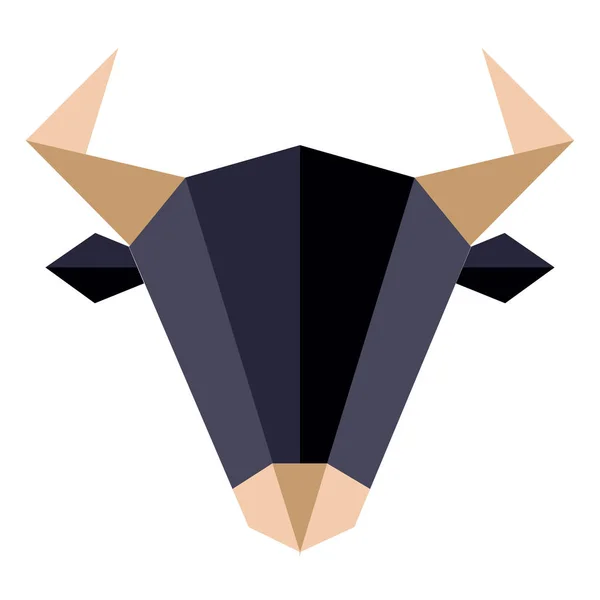 Icono abstracto de toro de poli bajo — Vector de stock