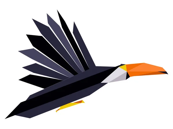 Astratto basso poli logo toucan — Vettoriale Stock