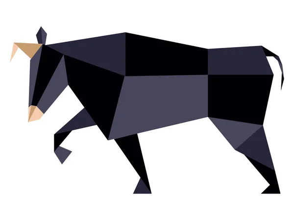 Icône abstraite low poly bull — Image vectorielle