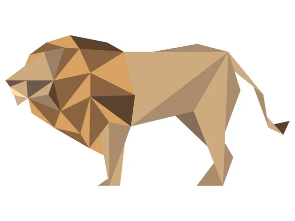 Icono de león poli bajo abstracto — Vector de stock