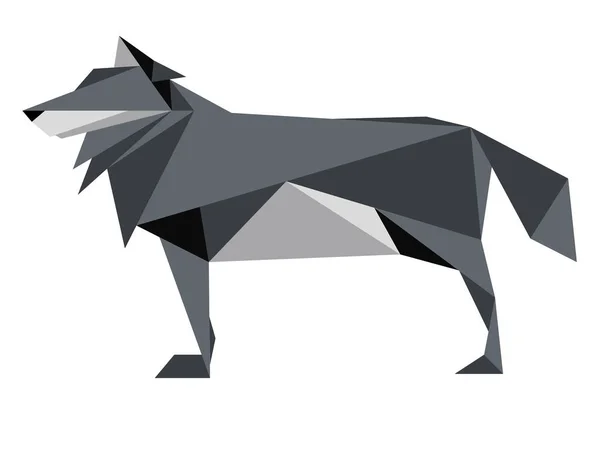 Astratto basso poli icona del lupo — Vettoriale Stock