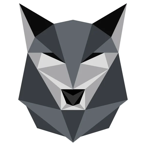 Abstraktes Low-Poly-Wolf-Symbol — Stockvektor