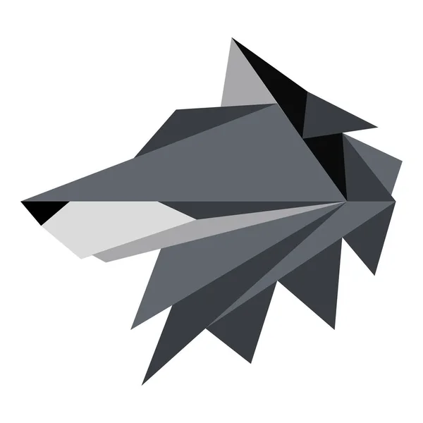 Abstraktes Low-Poly-Wolf-Symbol — Stockvektor