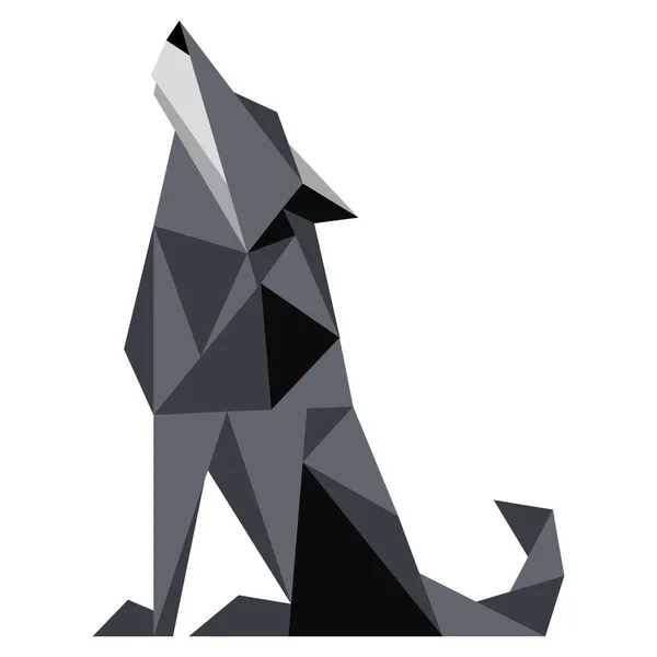 Abstraktes Low-Poly-Wolf-Symbol — Stockvektor