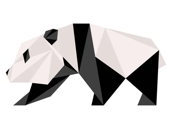 Icono de panda de poli bajo abstracto — Vector de stock