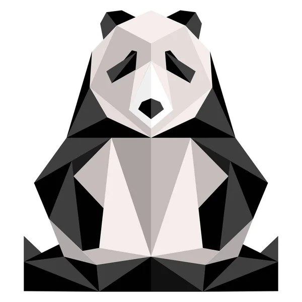 Abstracte laag poly panda pictogram — Stockvector