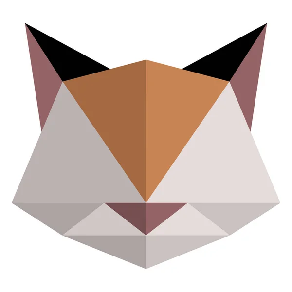 Abstract low poly cat icon — Stock Vector