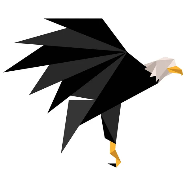 Ícone abstrato de águia poli baixo —  Vetores de Stock