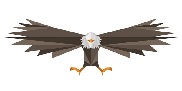 Ícone abstrato de águia poli baixo — Vetor de Stock