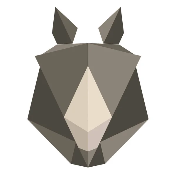 Abstraktes Low Poly Nashorn Symbol — Stockvektor