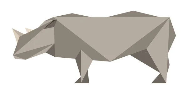 Ícone de rinoceronte baixo abstrato — Vetor de Stock